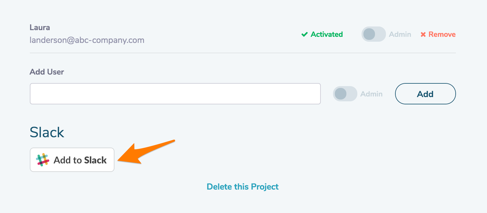 Add to Slack button